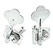 4R Open Electric Guitar Bass Tuners Guitar Tuning Key Pegs Machine Head Replacement for Electric Jazz Bass or Precision Instruments (Chrome, 4R)