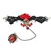 ArRord Handmade Retro Black Lace Vampire Gothic Jewelry Women Bracelet and Ring With Flower for Dinner Birthday Wedding Bridal Party