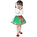 Jastore Girls Layered Party Birthday Tutu Skirt Dance Princess Ballet Dress Green Bowknot for 2-8 Years
