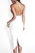 Sunfury Women Sexy Choker Halter Sleeveless Backless Slit Bodycon Midi Dress
