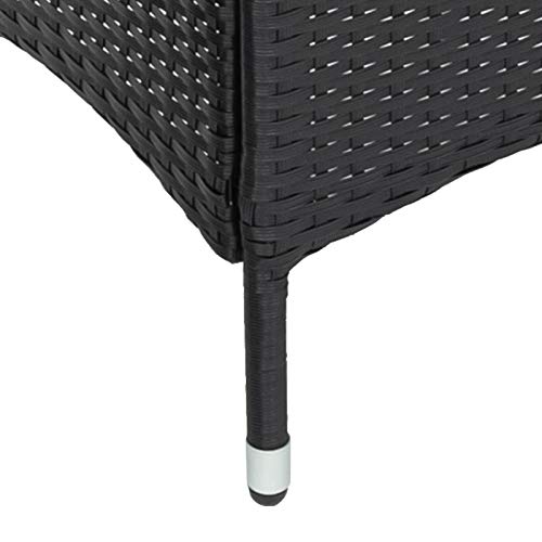 YHNHT Gartenlounge Set,Polyrattan Sitzgruppe für 2 Personen Balkonmöbel Set Gartenmöbel-Set-1 Tisch & 2 Sessel-für Garten Balkon & Terrasse,Schwarz – Bild 8