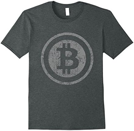 Mens Vintage Bitcoin T-Shirt For Crypto Currency Traders Large Dark Heather