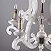 Lovedima Cottage Style Distressed Wood 5-Light Candelabra Chandelier with Scrolled Arms & Rust Canopy (Distressed White)