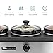 Elite Platinum EWMST-612 Triple Slow Cooker Buffet Server, Adjustable Temp,Dishwasher-Safe Oval Ceramic Pots, Lid Rests, 3 x 2.5Qt Capacity,Stainless Steel