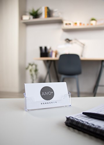 Business Card Holder for Desk - 8-Pack Clear Plastic Business Card Display Stands for Office Desktop, Counter, Single Compartment, 3.75 x 1.125 x 1.875 Inches