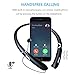 Bluetooth Headphones Retractable Earbuds Neckband Wireless Headset Sport Sweatproof Earphones with Mic (Bluetooth 4.1,Noise Cancelling, 14 Hours Play Time) (Matte Black)