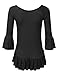 Doublju High-Low Ruffle Blouse Top (Made In USA/Plus Size Available)