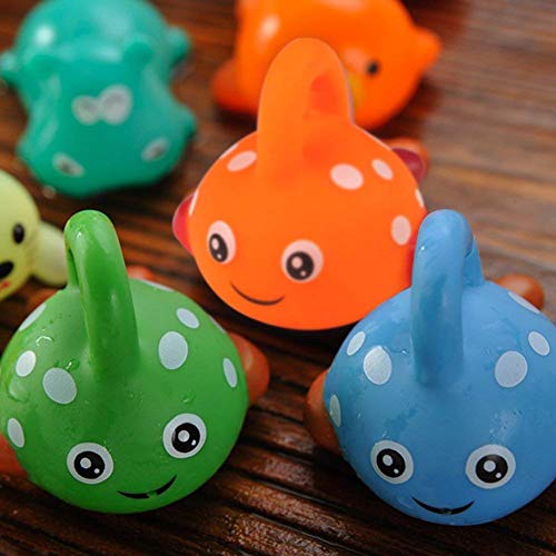 yoptote Fishing Game Bath Toys with Floating Fish Pole Enjoy Bathtub Fun Water Gifts with Happy Face for Baby Kids Girls Boys, Color Random (Style A)
