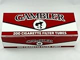 1 Box - 200pc Gambler King Size Full Flavor Cigarette Tubes