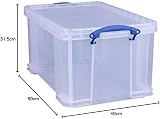 Really Useful Box 48 Litre Clear Pack of 3 Storage Boxes view 8