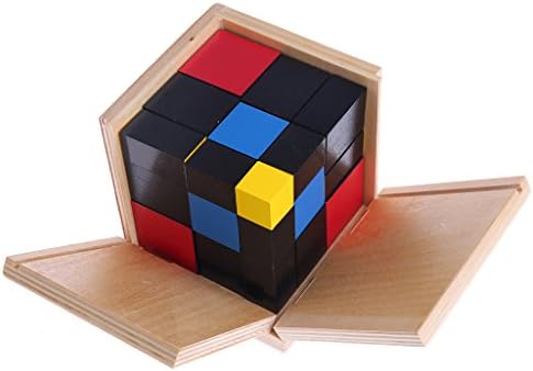 xllLU Montessori Wooden Trinomial Cube,Early Learning Educational Toys for Toddlers Children
