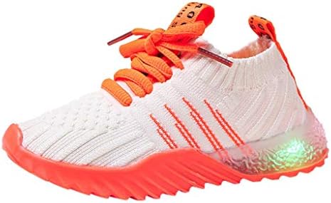 Kids LED Light Up Shoes Candy Color Lightweight Breathable Easy Walk Knit Sneakers 1-6Y Comfort Flashing Sneakers as Gift