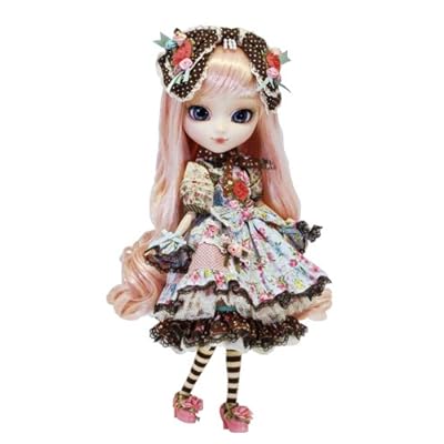 Groove Pullip Doll Alice Du Jardin Pink Hair Burgundy Velvet Trench Coat RARE eB