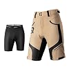 ROCKBROS Korte Fietsbroek Heren Fietsbroek Met Zeem 4D Ademend Sneldrogend Fietsbroek MTB Broek Fietsbroek Lichtbruin M…