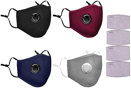 4 Pack N95 Respirator Mask Anti Pollution Mask Anti-Fog Dust and Smoke Pollution Mask Washable Earloop Mouth Mask with 8 PM2.5 Filters