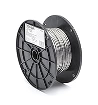Stainless Steel 316 Wire Rope on Reel, 7x7 Strand Core, 1/8
