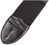 Fender Guitar Strap Polyester Webbing Red Logo Adjustable 33-53 Black view 2
