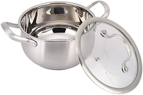 Pancake Steak Pan Cooking Pots Stainless Steel Milk Pot Double Ear Soup Pot Soup Cooker Hot Pot Cooking Pot Set 18cm Kangsanli