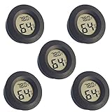 Newlight66 Hygrometer Thermometer, Digital LCD Monitor Indoor Outdoor Humidity Meter Gauge for Humidors Home Humidifiers Car Greenhouse Babyroom 5 Pack