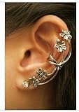 Classic Retro Flower Ear Clip Ear Stud Earring Gothic Earring Puck Rock Earring 1 Piece Antique Brass Color