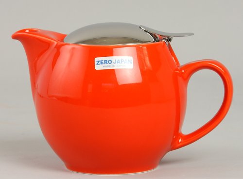 ZEROJAPAN 15oz Round Teapot with SLS Lid and Infuser (Tomato) - Thumbnail 2