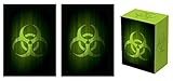Legion SUPER Iconic BIOHAZARD Deck Box + 100 Matching DOUBLE Matte Finish CONTAGION GREEN Sleeves (fits Magic / MTG, Pokemon Cards)