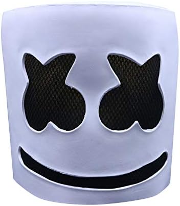 Shareculture DJ Helmet Led Music Festival Full Head Mask Party Rubber Latex Mask White for Kids Women and Men