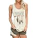 Blackobe 2017 Summer Fashion Women's Cool Sleeveless Feather Print Tank Vest T-Shirt (M, Off-White)
