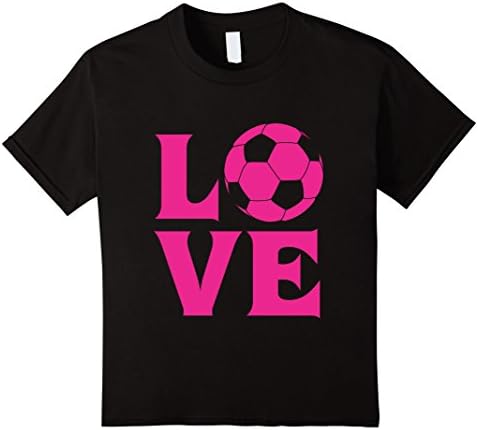 Kids I love soccer shirt for women, girls and kids 12 Black