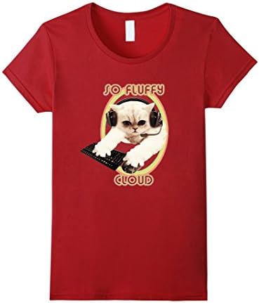 Women's PopularMMOs "So Fluffy Cloud" T Shirt graphic Small Cranberry