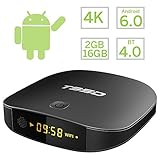 WISEWO Android 6.0 TV Box Smart Mini PC Media Player Set Top Box Quad Core Speed 2GB/16GB Support 2.4G Wifi 3D 4K Ultra HD BT 4.0