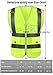 DFTD Safety High Visibility Vest, Constraction Work Hi Vis Vest for Men & Women, Reflective Vest with Pockets & Zipper Class 2, XL, Yellow