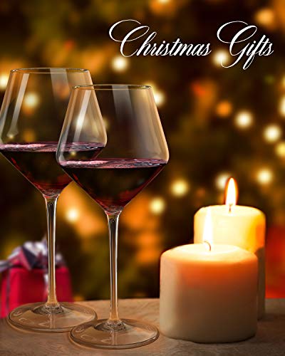 Crystal Red Wine Glasses,Hand Blown Burgundy Glasses-Finest Crystal,Light,Ultra-thin For Best Wine Tasting,16 OZ,Perfect Gifts For Valentine's Day, Christmas, Anniversary, Birthday, Set of 4