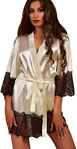 New Babydoll Push Up,Women Sexy Silk Kimono Dressing Babydoll Lace Lingerie Bath Robe Cute Temptation Ladies