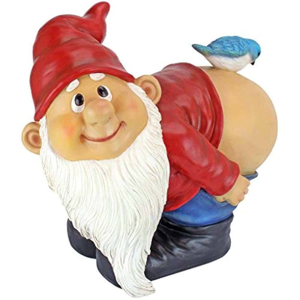Design Toscano Loonie Moonie Bare Buttocks Garden Gnome Statue, Large
