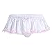 YiZYiF Men's Silky Shiny Satin Flutter Ruffled Sissy Thongs Crossdress Underwear (Bow Skirted, X-Large(Waist:31.0-56.0