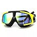 FEIUPE FP-6200 Premium Super Big Frame No Press The Eye Swimming Goggle Swim Goggle Swim Mask-100% Highest Grade UV Protection and Anti-Fog- Competitive Racing and Recreational Swimming(Black/Yellow)
