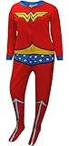 DC Comics Wonder Woman Fleece Junior Cut Onesie Footie Pajama for women