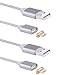 Smart&Cool Gen3 Nylon Braided Super Magnetic Micro USB Charging and Data Transfer Cable for Android Phone and Tablets (2-Pack Silver)