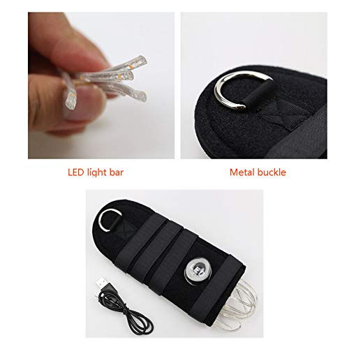 Flytianmy 100CM Horse Tail USB Lights Chargeable LED Horse Harness Equestrian Outdoor Sports The Lights Horse Tail Red - Thumbnail 2