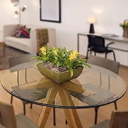 LFVFFA 36" Round Tempered Glass Table top; DIY