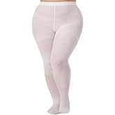 MERYLURE 240D Plus Size Tights for Women Opaque Control Top Pantyhose Ultra Soft High Waist Solid Color Footed Stockings
