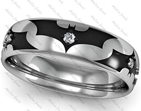 ArtLine Jewels Batman Rings Collection:-Black and White Gold Tone Fn Alloy Simulated Diamond Wedding Batman Ring