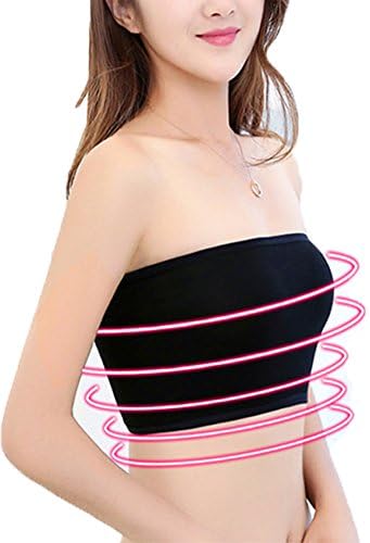 Sbaba Bandeau Bra Top Seamless For Women 4 Pack (Non-Padded) (Large)