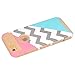 iPhone 5C Case,LUOLNH [2in1] Heavy Duty Hybrid Hard Case for Apple Iphone 5c -powder Blue Mint Teal and Coral Pink Split Chevron Design Cover(Gold)