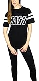 KISS Womens Varsity Football Tee Black