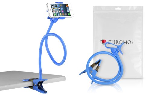 Chromo Inc FlexHold 27" Blue Gooseneck Clamp Holder for iPhone, Galaxy, Android and any other Phone. Great for Bedroom, Kitchen, Office, Bathroom and more