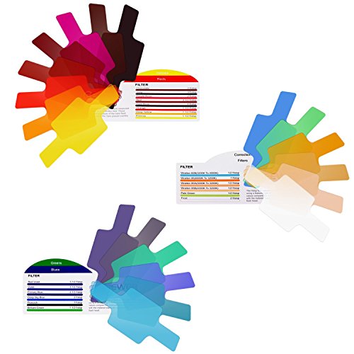 Neewer Universal Camera Flash Gels Transparent Color Correction Balance Lighting Filter Kit with