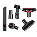 Charlux Vacuum Attachments Shop Vacuum Vac Accessories Brush Nozzle Crevice Tool Replacement Parts Cleaning Kit for 1 1/4 inch(32mm)&1 3/8 inch(35mm) Standard Hose 6PCS