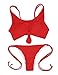 Dellytop Women Sexy Push Up Padded Knot Bikini Top Swimsuit Two Piece Bathing Suit Swimwear,Fresh Red,Large